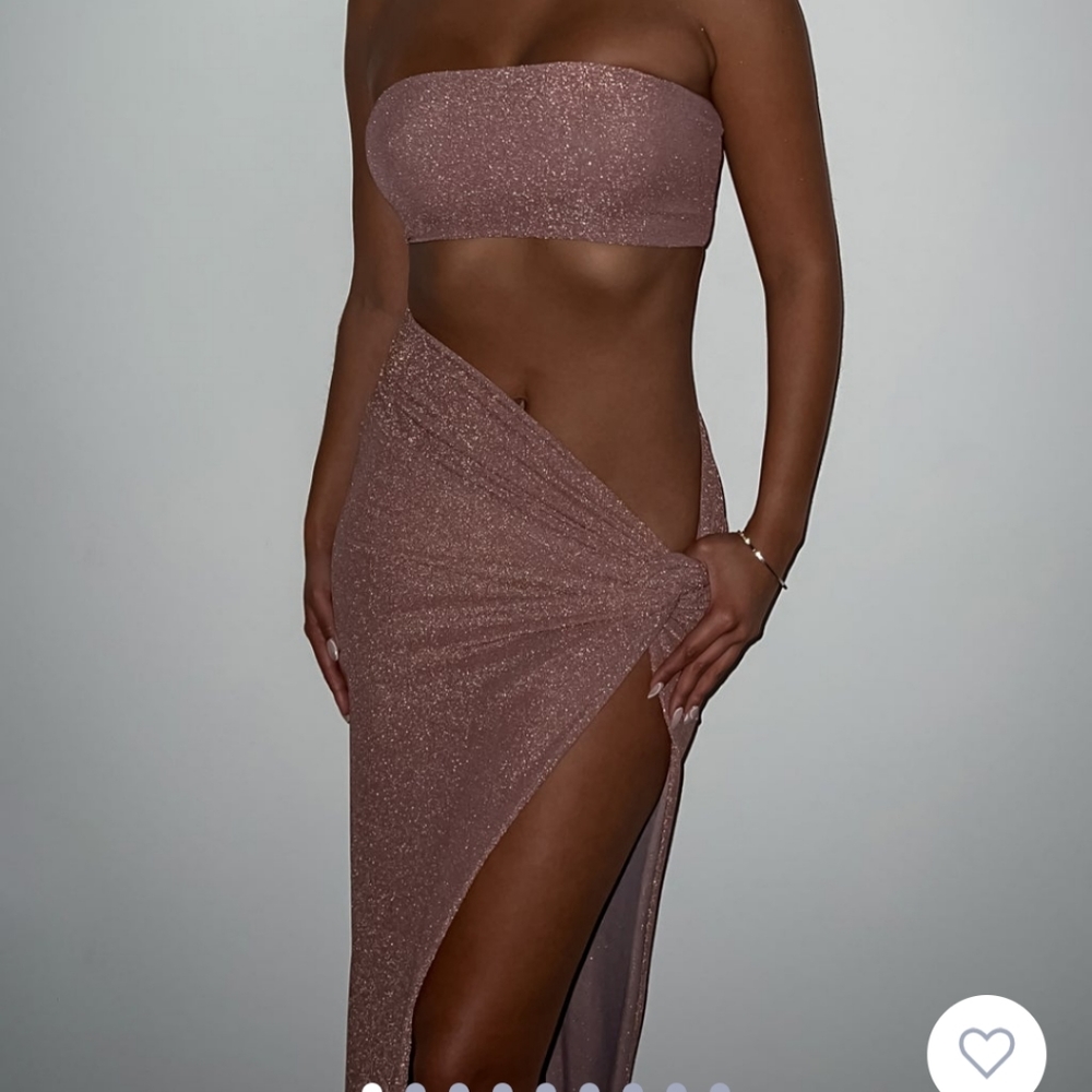 Glitter shimmer 2 piece skirt set